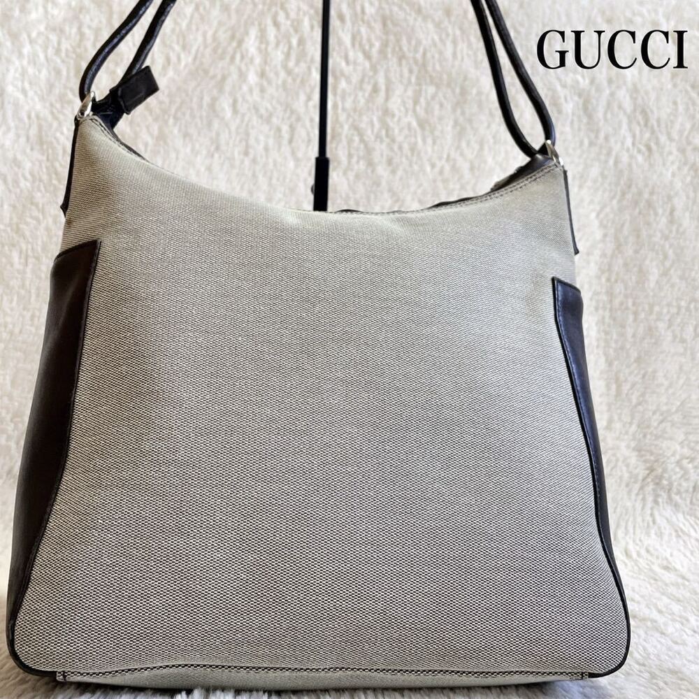 GUCCI Hobo bag canvas leather